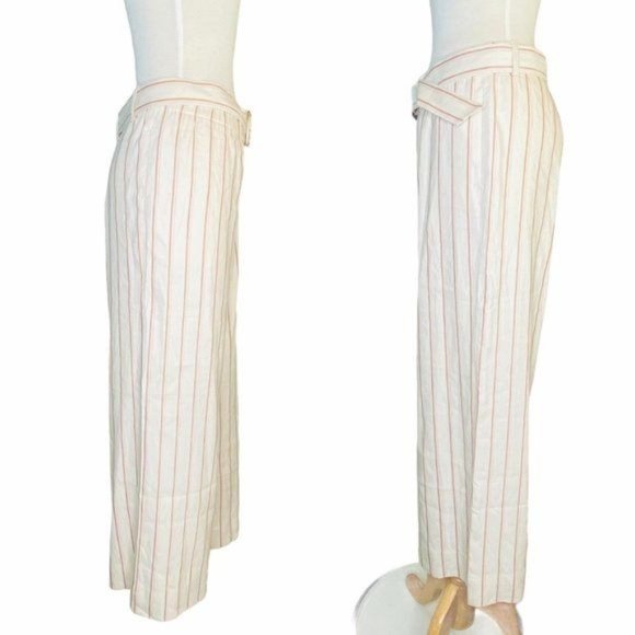 J. jill Linen Wide Leg Pants Culottes in Barleymult Color Linen Blend Medium NWT - Picture 2 of 14